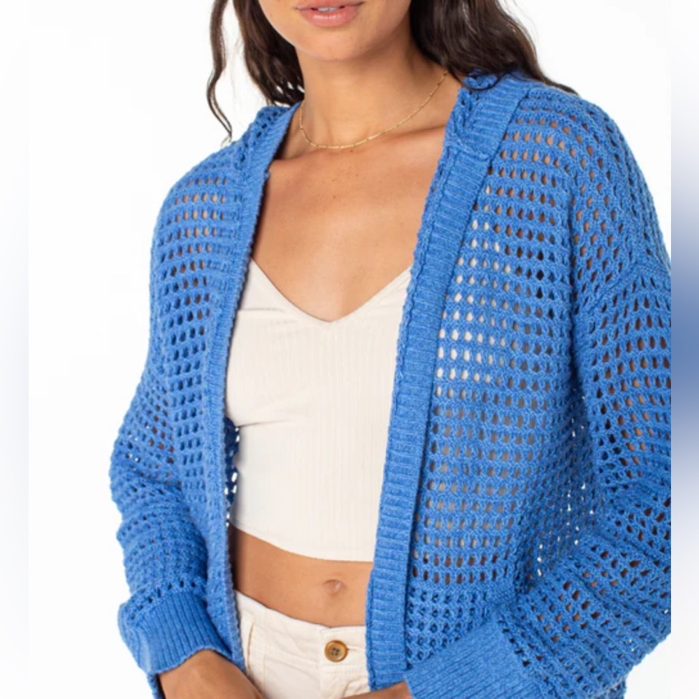 Roxy Blue Knit Sweater NWT - Picture 2 of 9